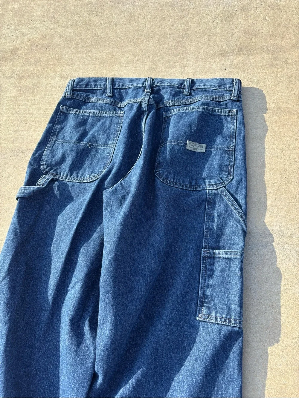 Vintage Wrangler Men's Blue Denim Carpenter Jeans size 34x30